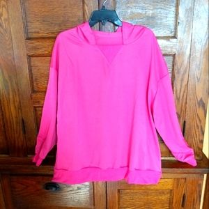 Plus Size 1x/2x Size 18/ Bust 56" Deep Rose Hoodie Simple and Plain